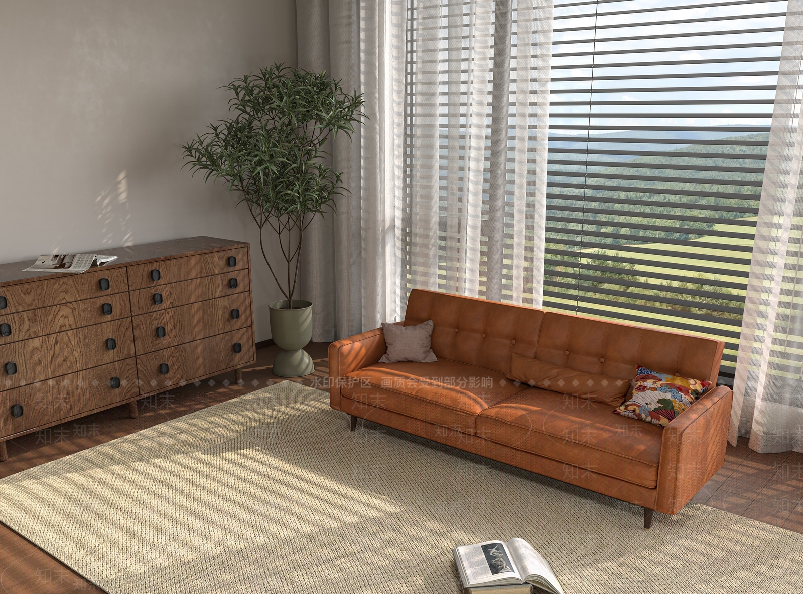 现代三人沙发3D模型下载【ID:1204275683】