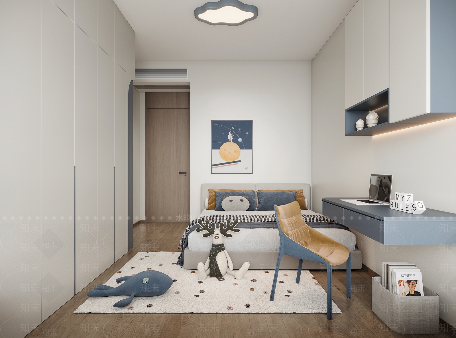现代男孩房3D模型下载【ID:1204280052】