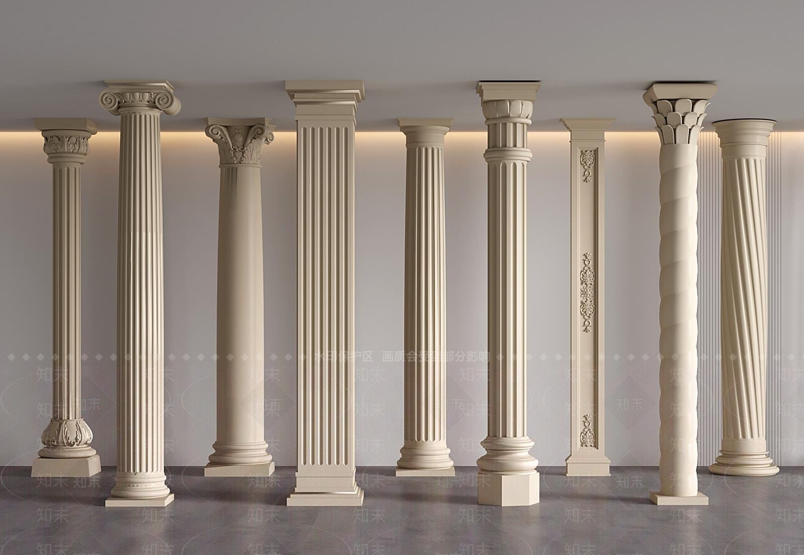 法式欧式柱子3D模型下载【ID:1204280830】