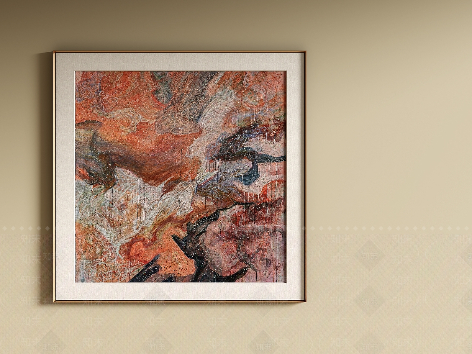 现代极简抽象挂画3D模型下载【ID:1204281439】