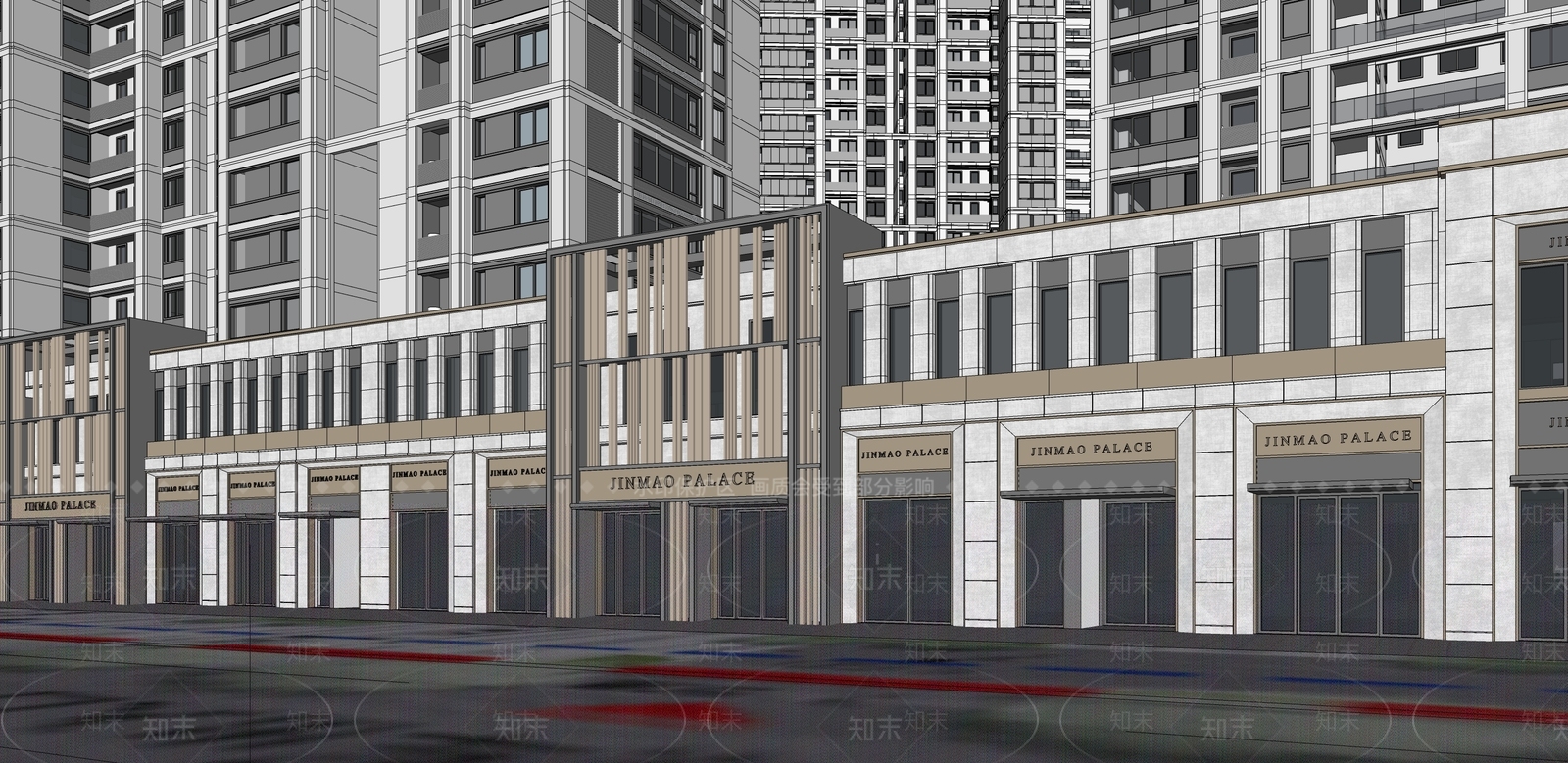 现代小区建筑SU模型下载【ID:1204287647】