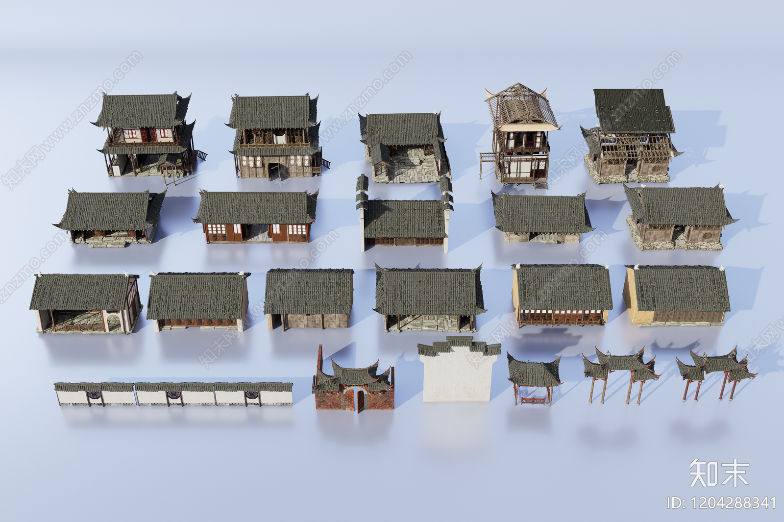 中式新中式古建3D模型下载【ID:1204288341】