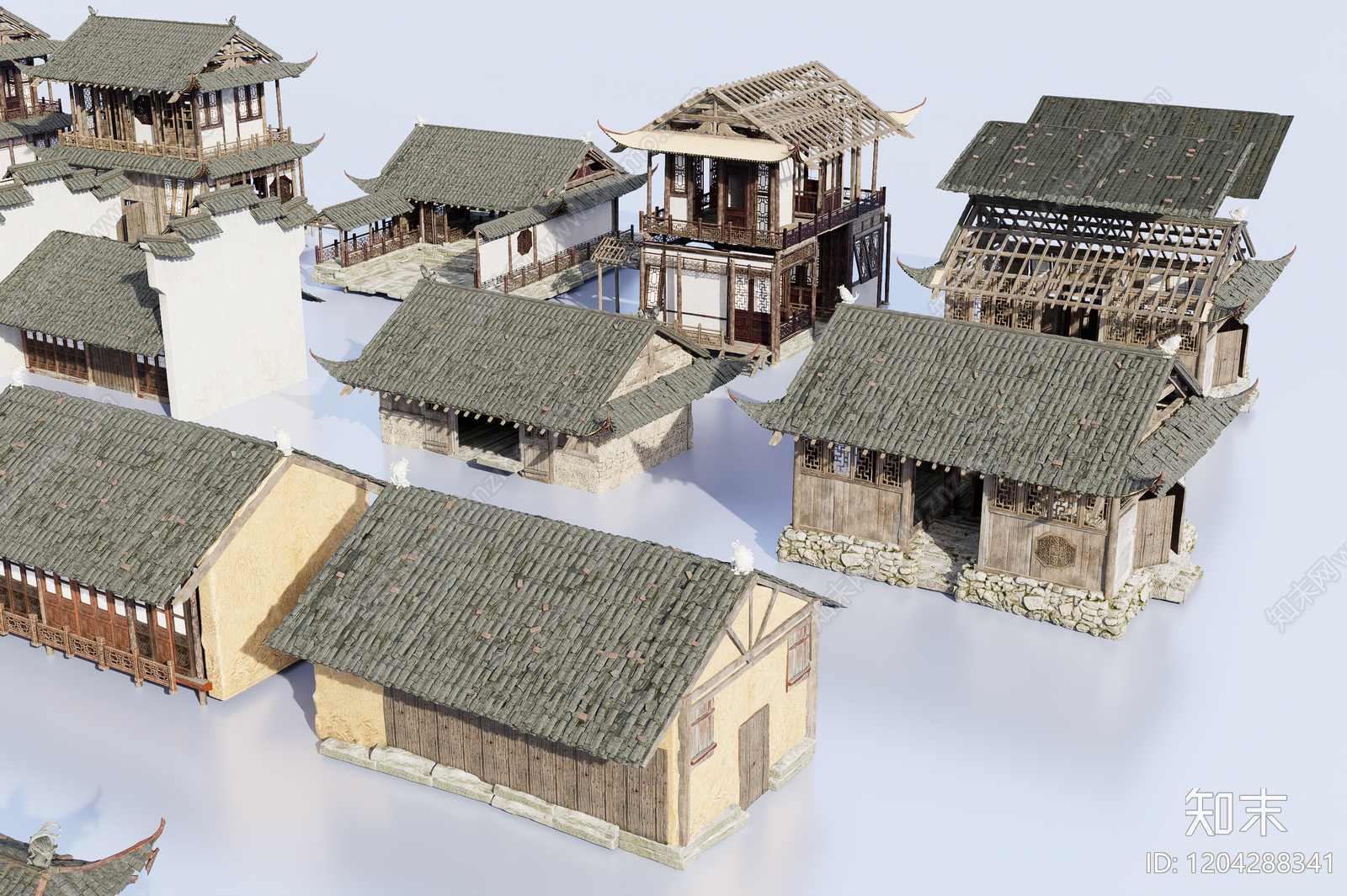 中式新中式古建3D模型下载【ID:1204288341】