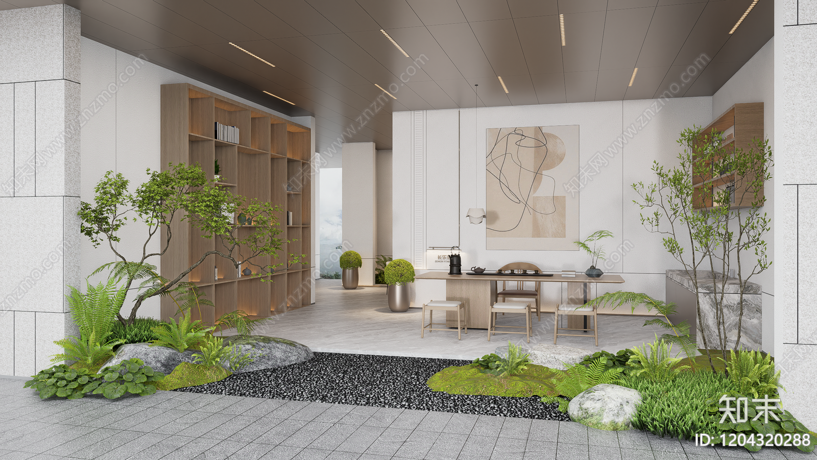 现代室内景观SU模型下载【ID:1204320288】