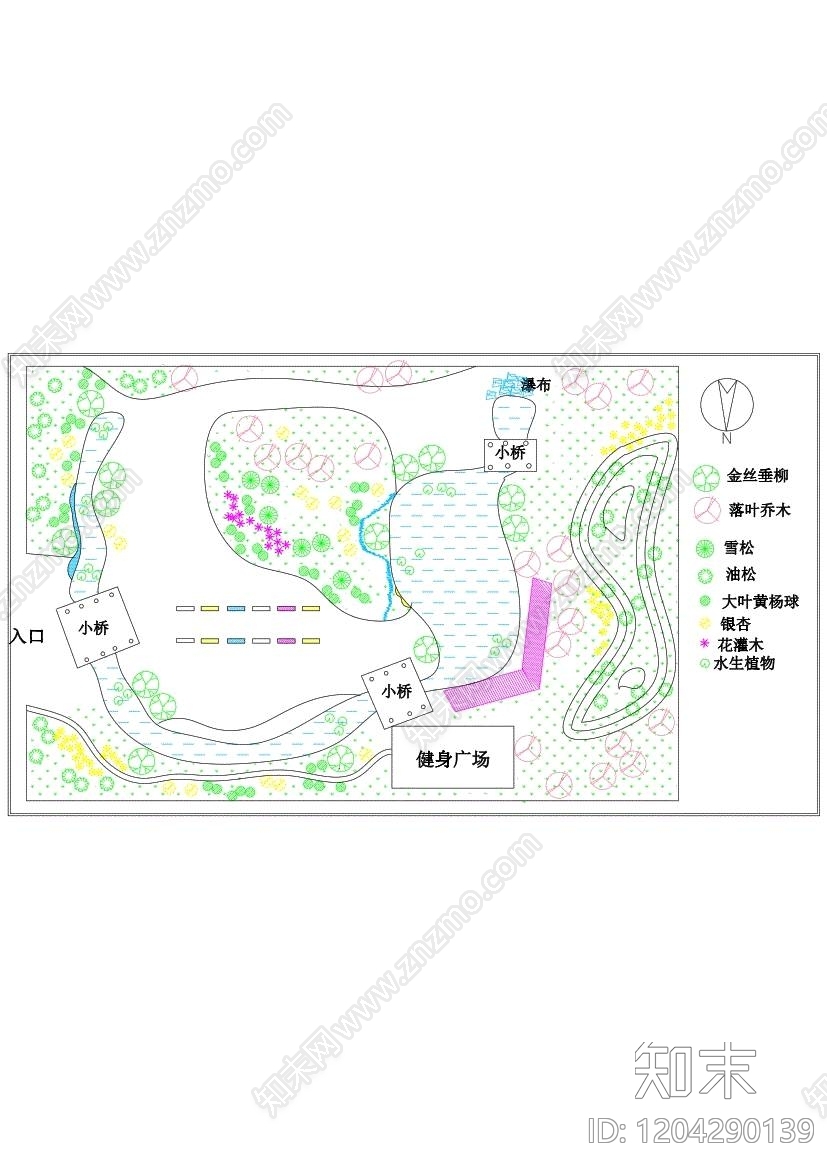 口袋公园cad施工图下载【ID:1204290139】