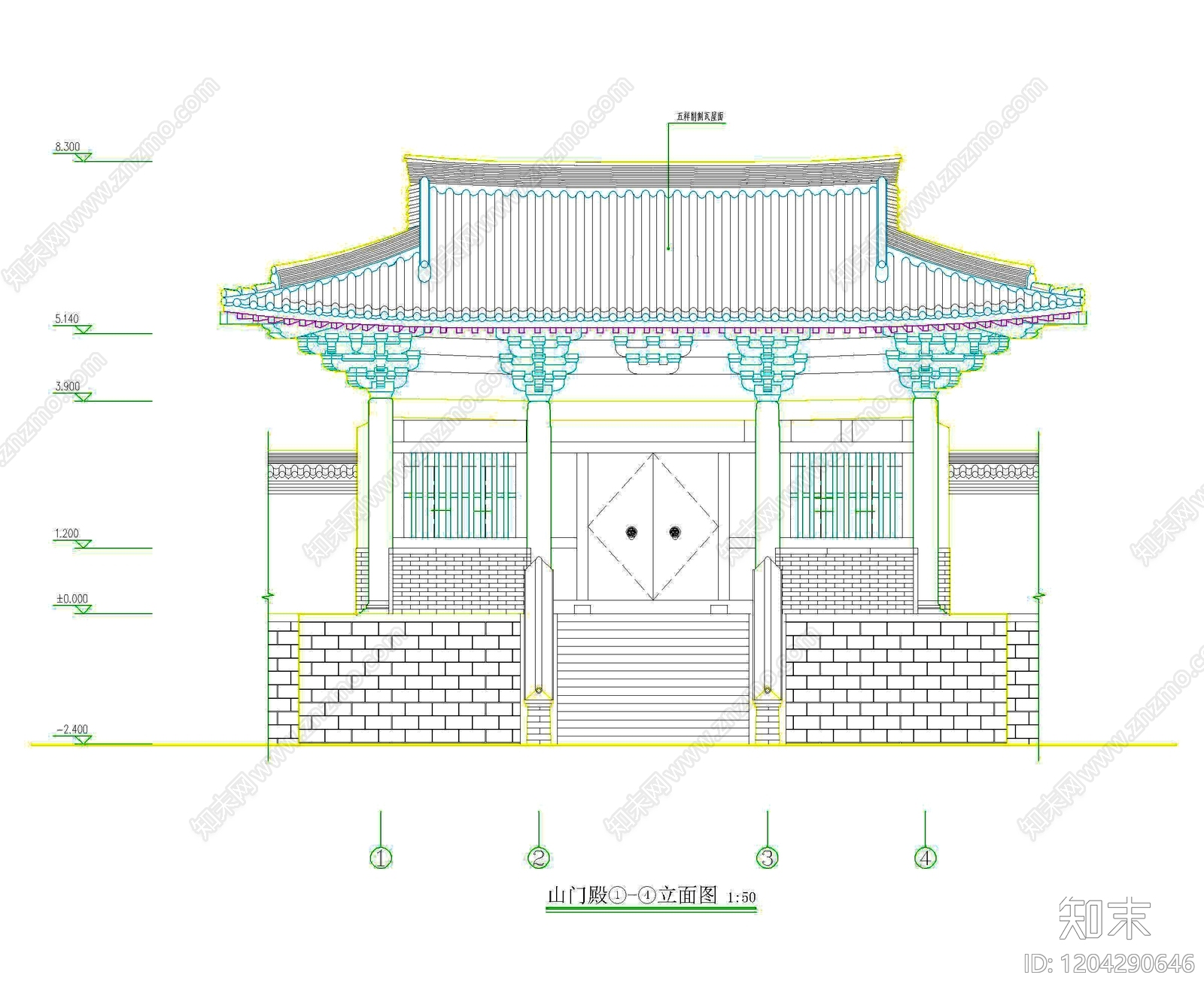 仿古建筑施工图下载【ID:1204290646】