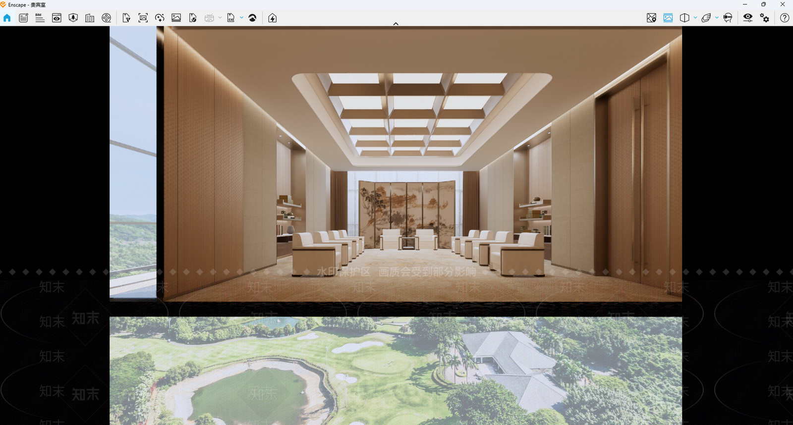 现代新中式会议室SU模型下载【ID:1204291804】