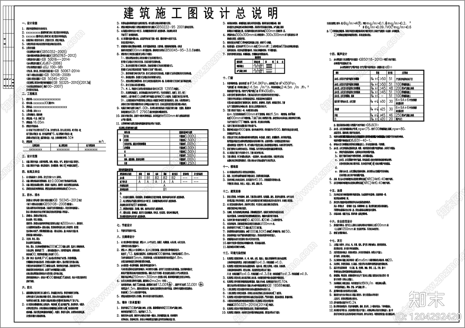 现代设计说明施工图下载【ID:1204292420】