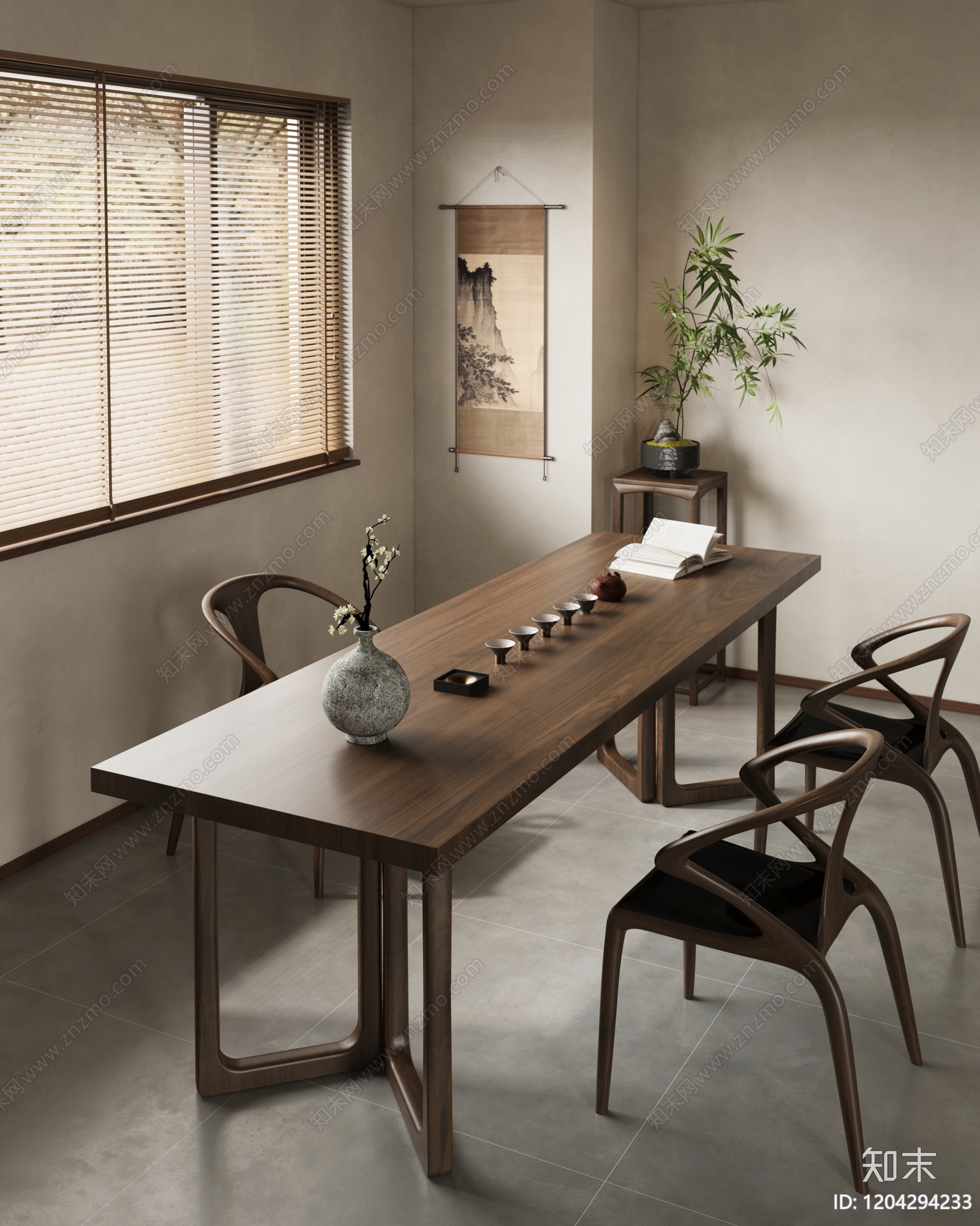 新中式中式茶室3D模型下载【ID:1204294233】