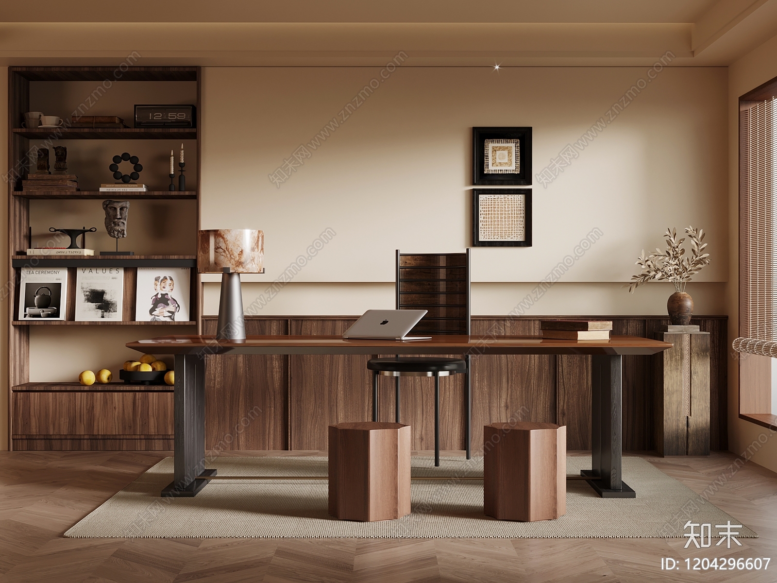 中古书房3D模型下载【ID:1204296607】