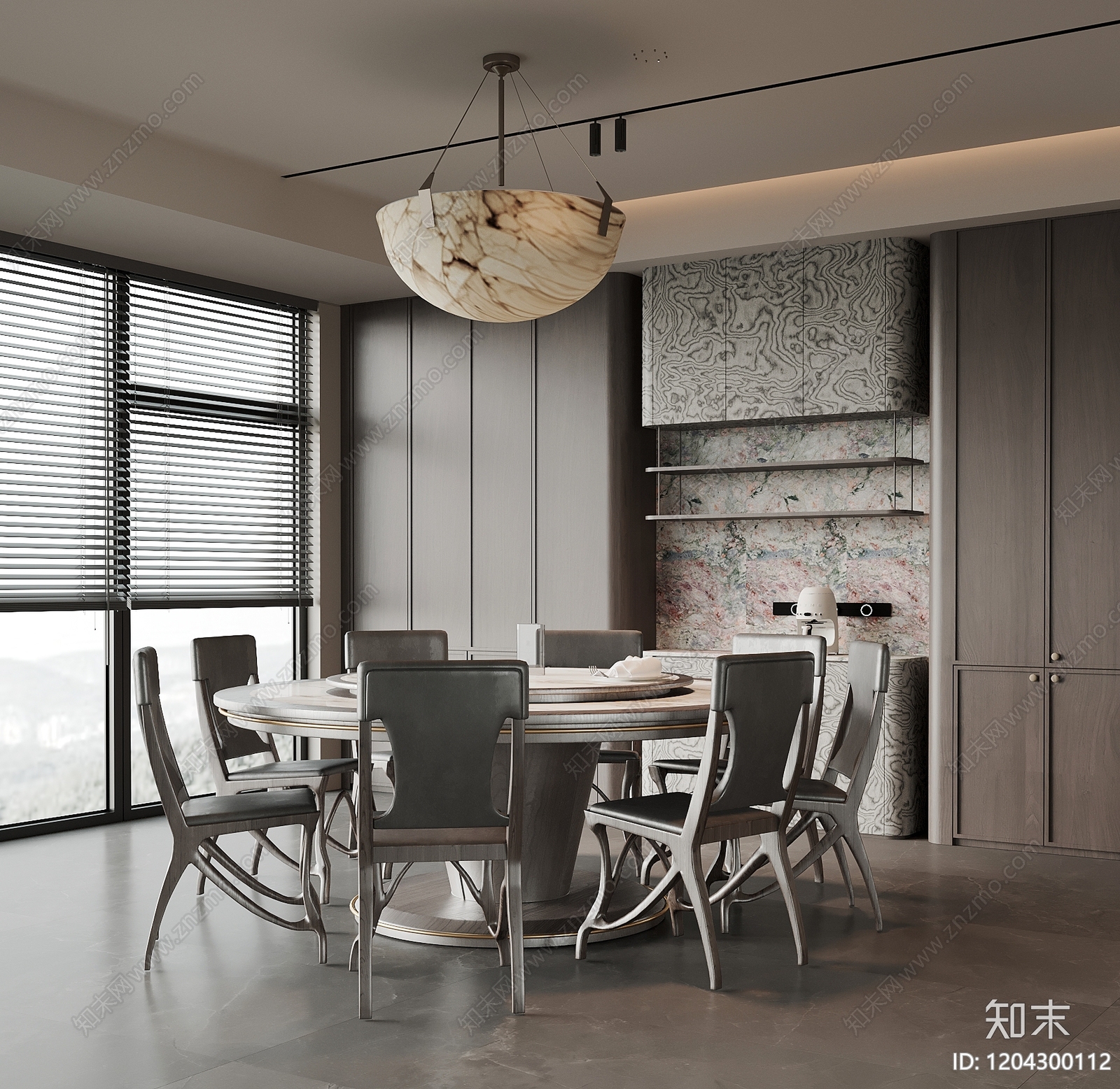 现代家居餐厅3D模型下载【ID:1204300112】