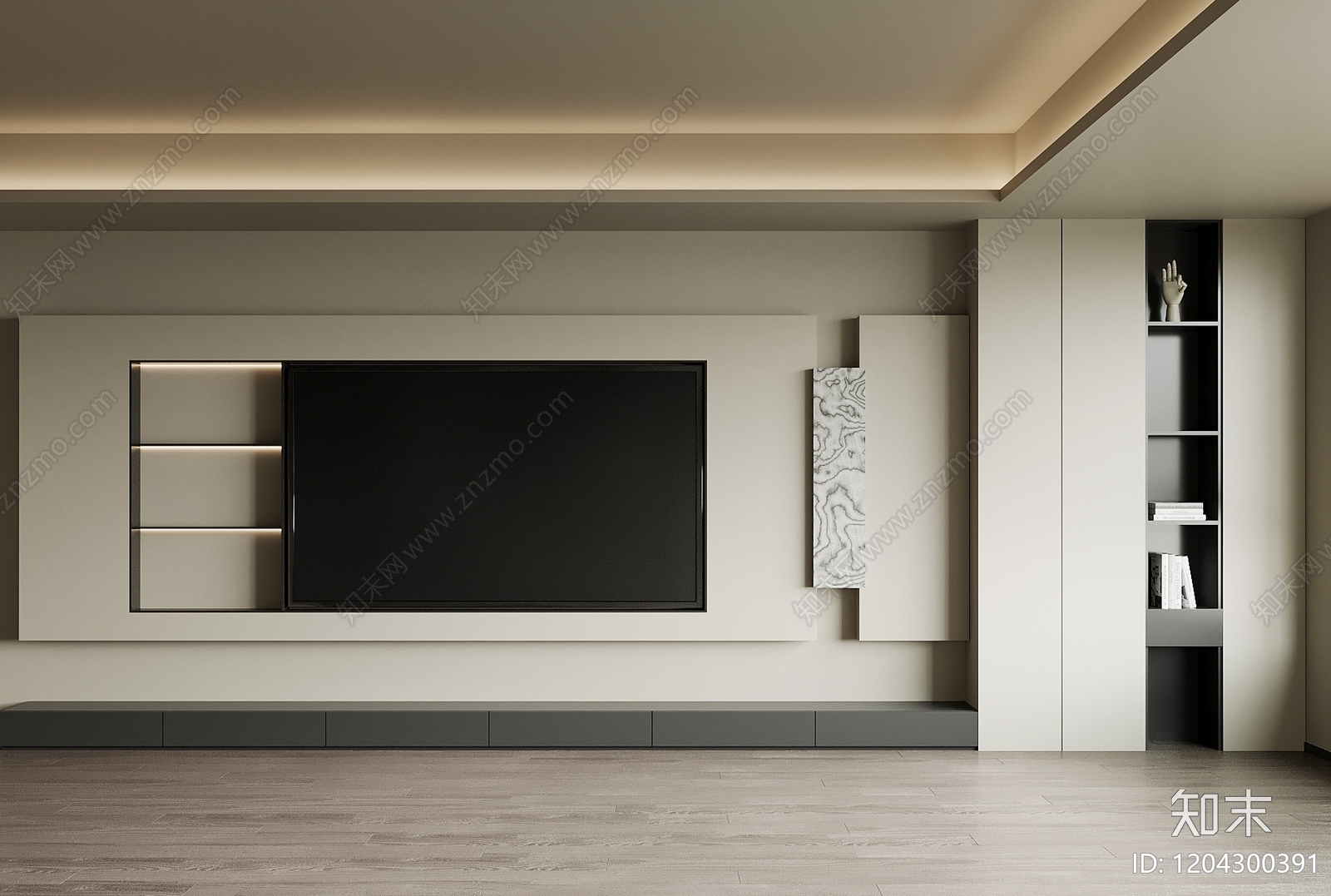 现代电视背景墙3D模型下载【ID:1204300391】