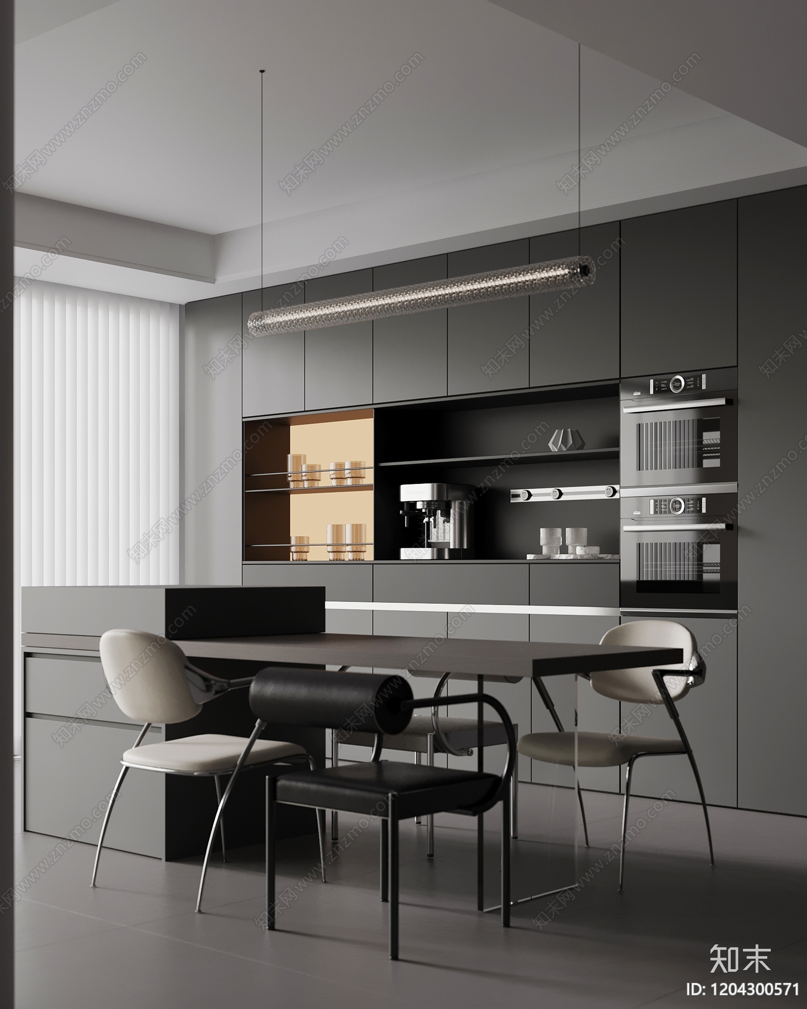 现代家居餐厅3D模型下载【ID:1204300571】