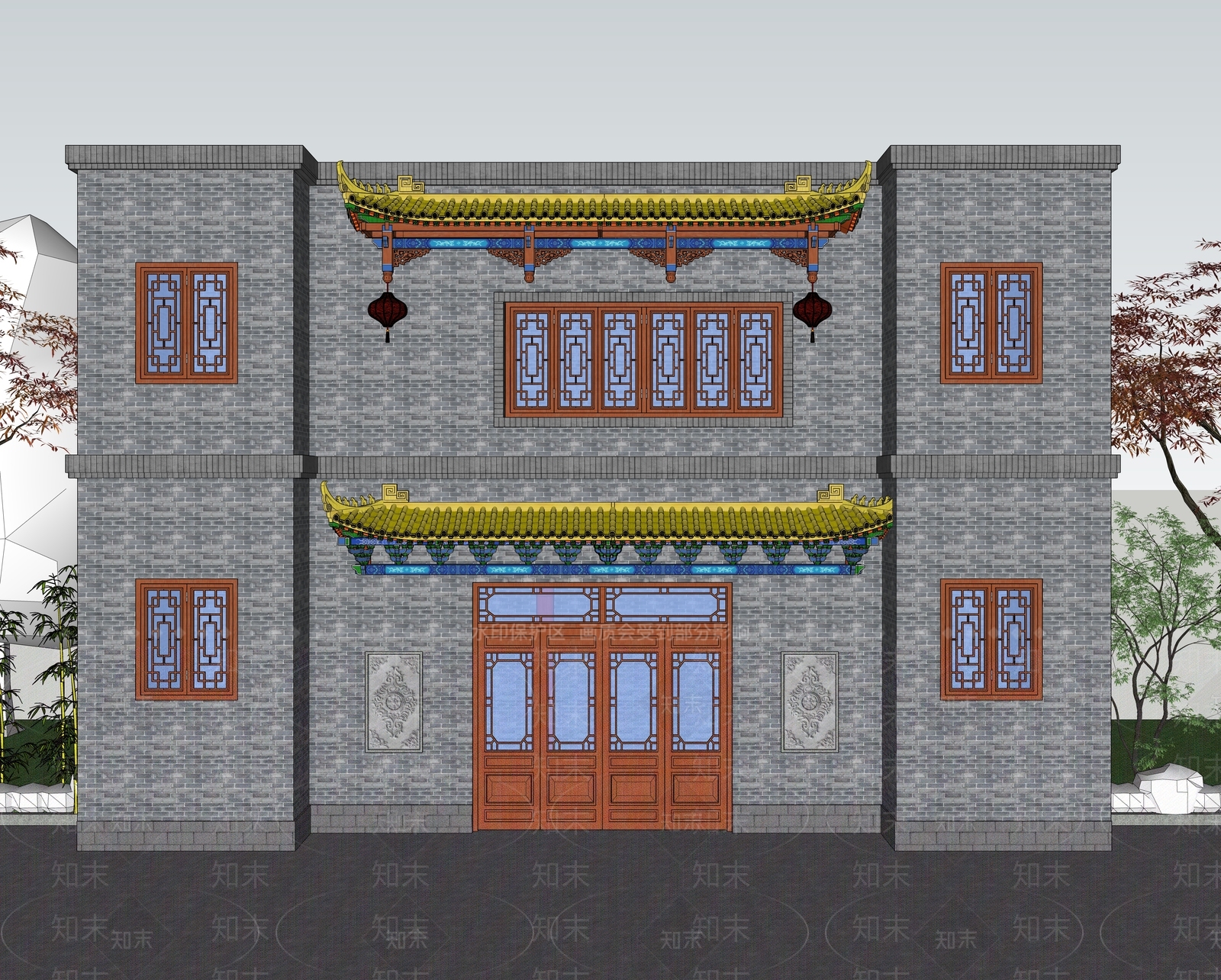 复古原木其他景观小建筑SU模型下载【ID:1204301241】