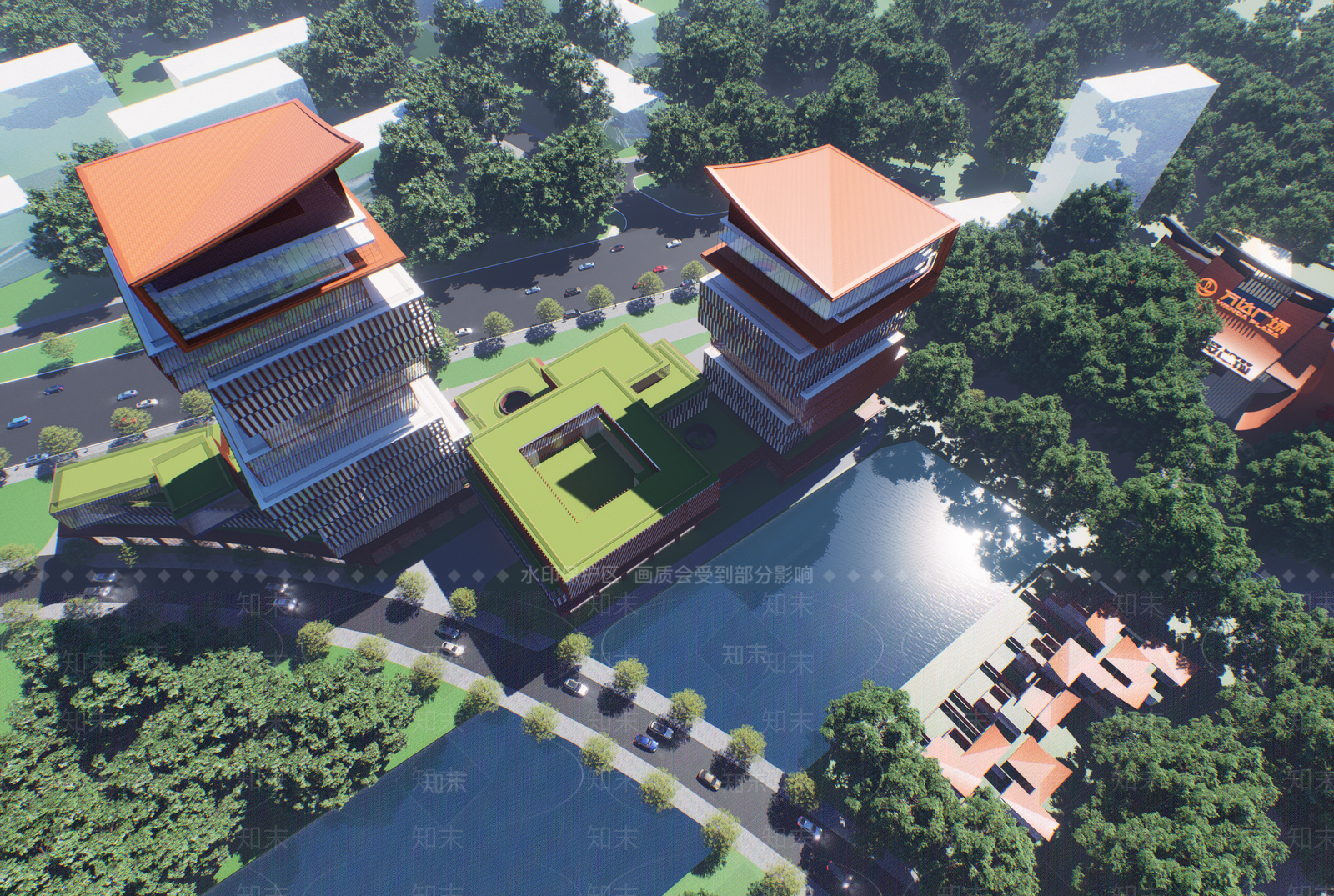 现代酒店建筑SU模型下载【ID:1204303974】