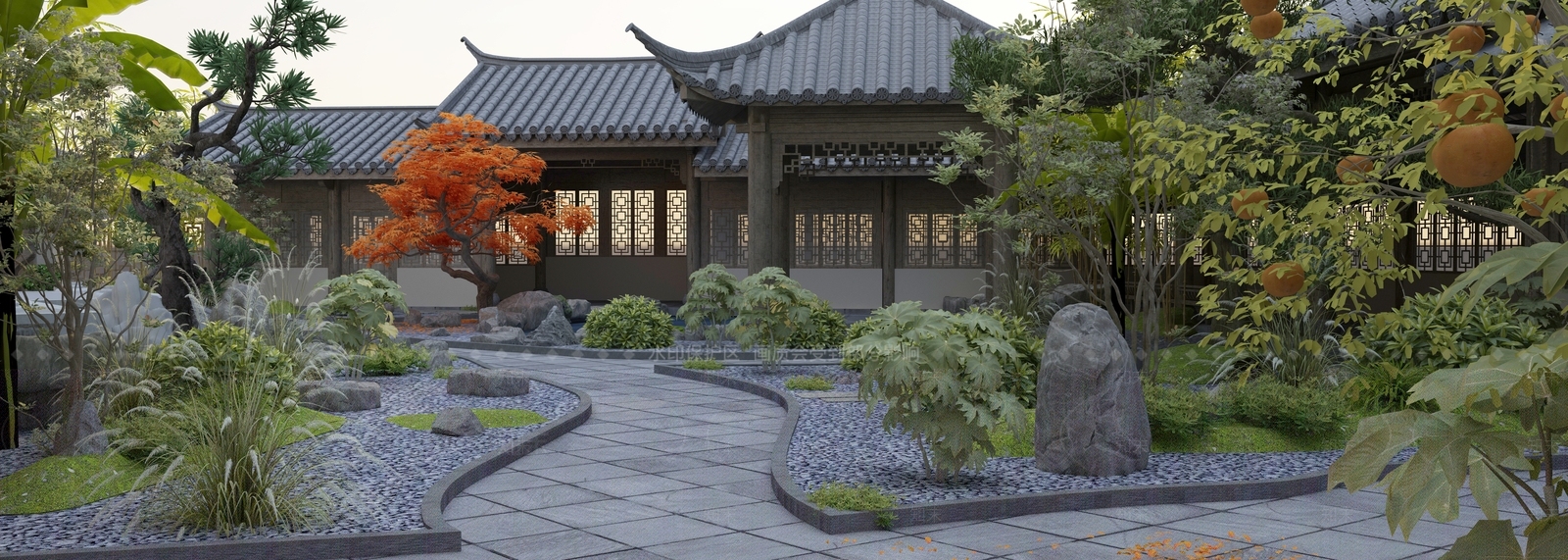 新中式中式古建3D模型下载【ID:1204391424】