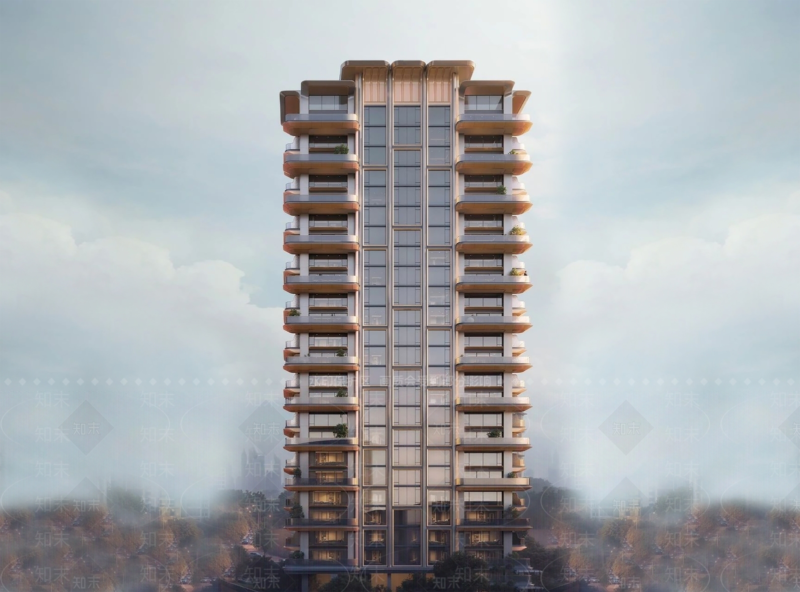 现代高层住宅SU模型下载【ID:1204305338】