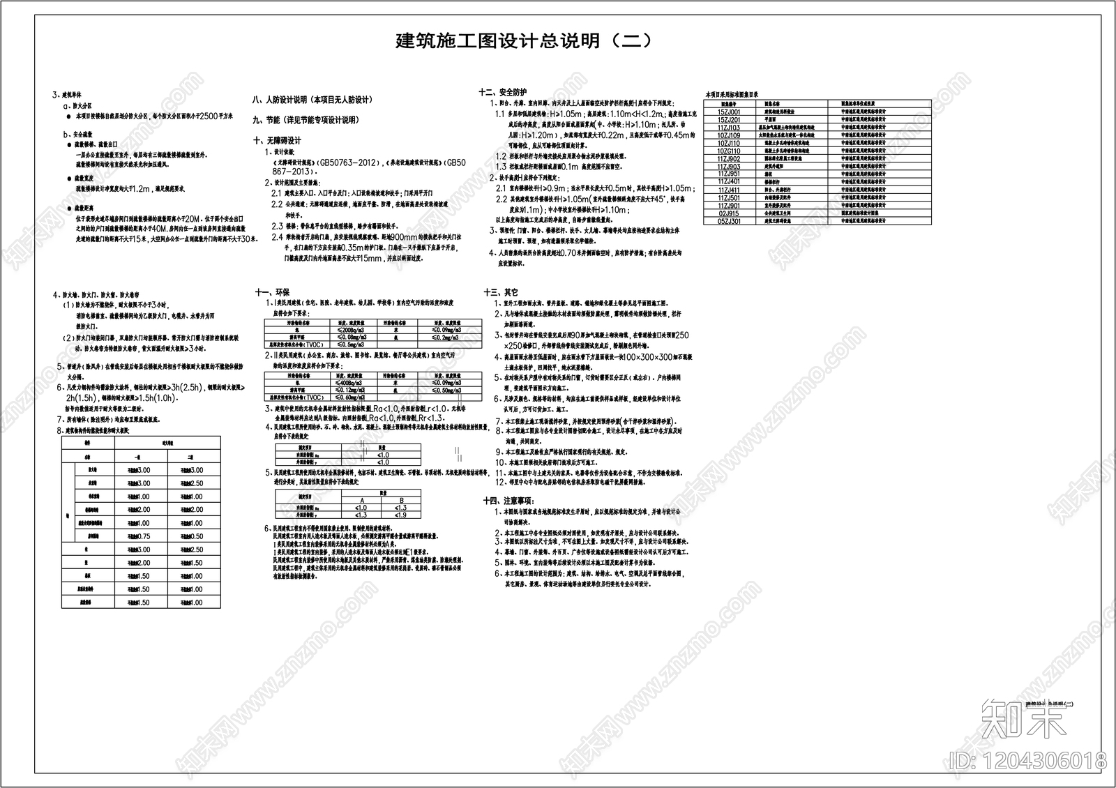 现代设计说明cad施工图下载【ID:1204306018】