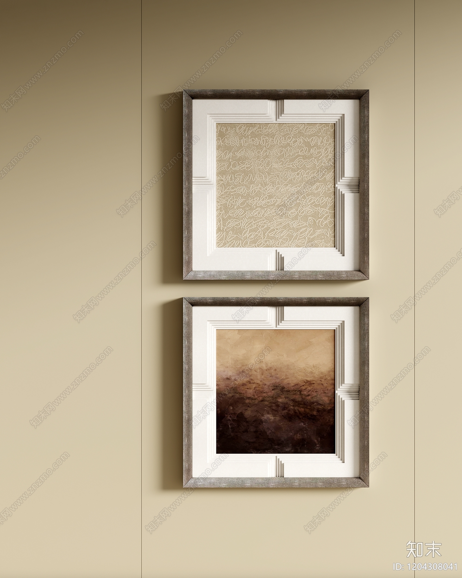 轻奢意式抽象挂画3D模型下载【ID:1204308041】