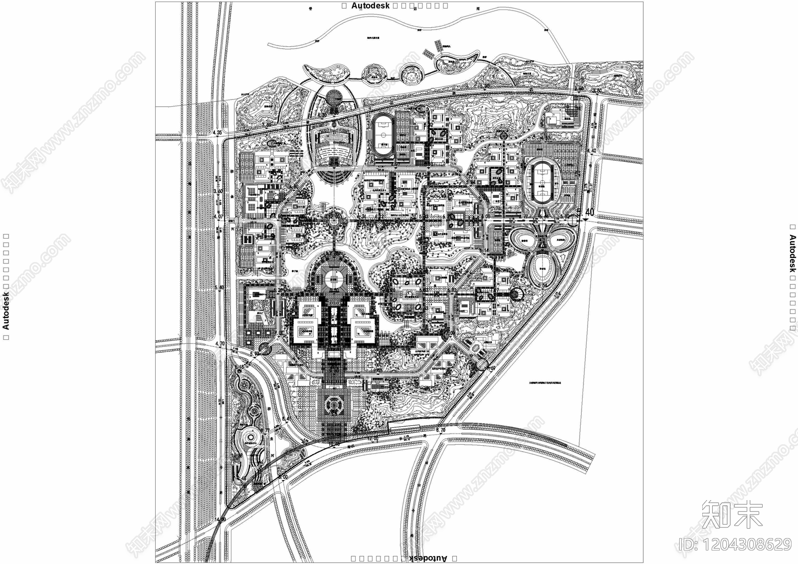 现代学校建筑施工图下载【ID:1204308629】