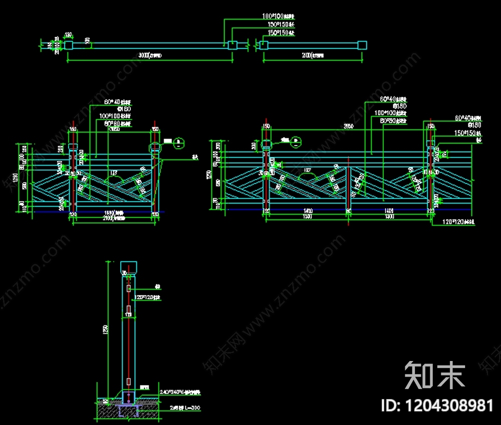 中式综合景观图库cad施工图下载【ID:1204308981】