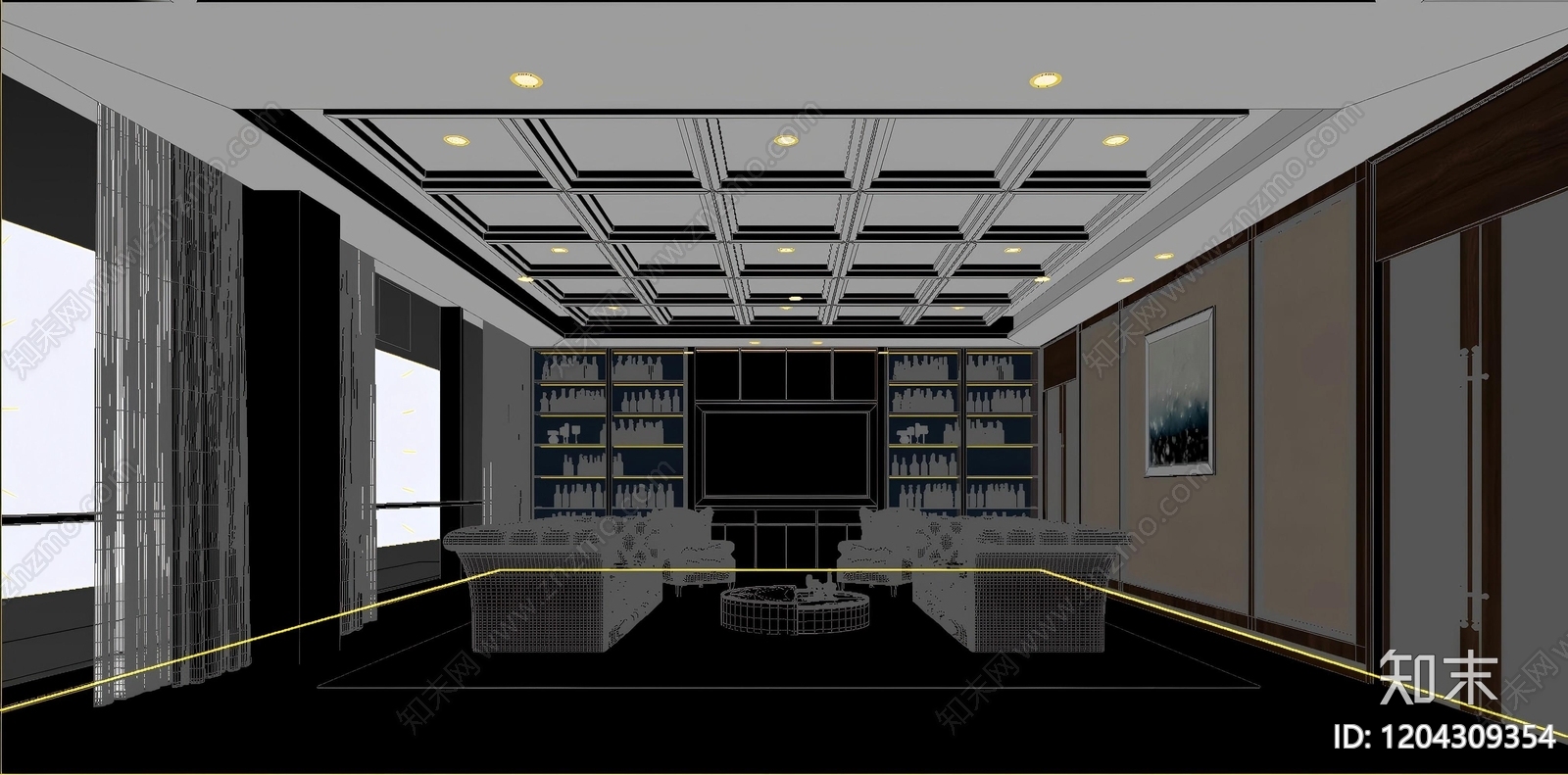 美式其他娱乐空间3D模型下载【ID:1204309354】