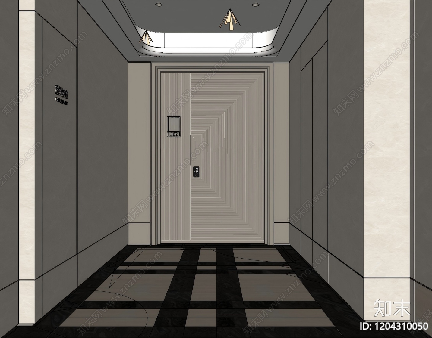 现代法式其他公共空间SU模型下载【ID:1204310050】
