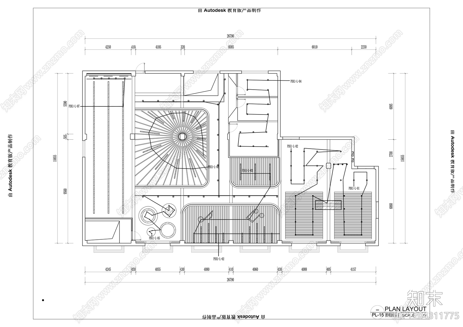 现代其他休闲娱乐空间cad施工图下载【ID:1204311775】