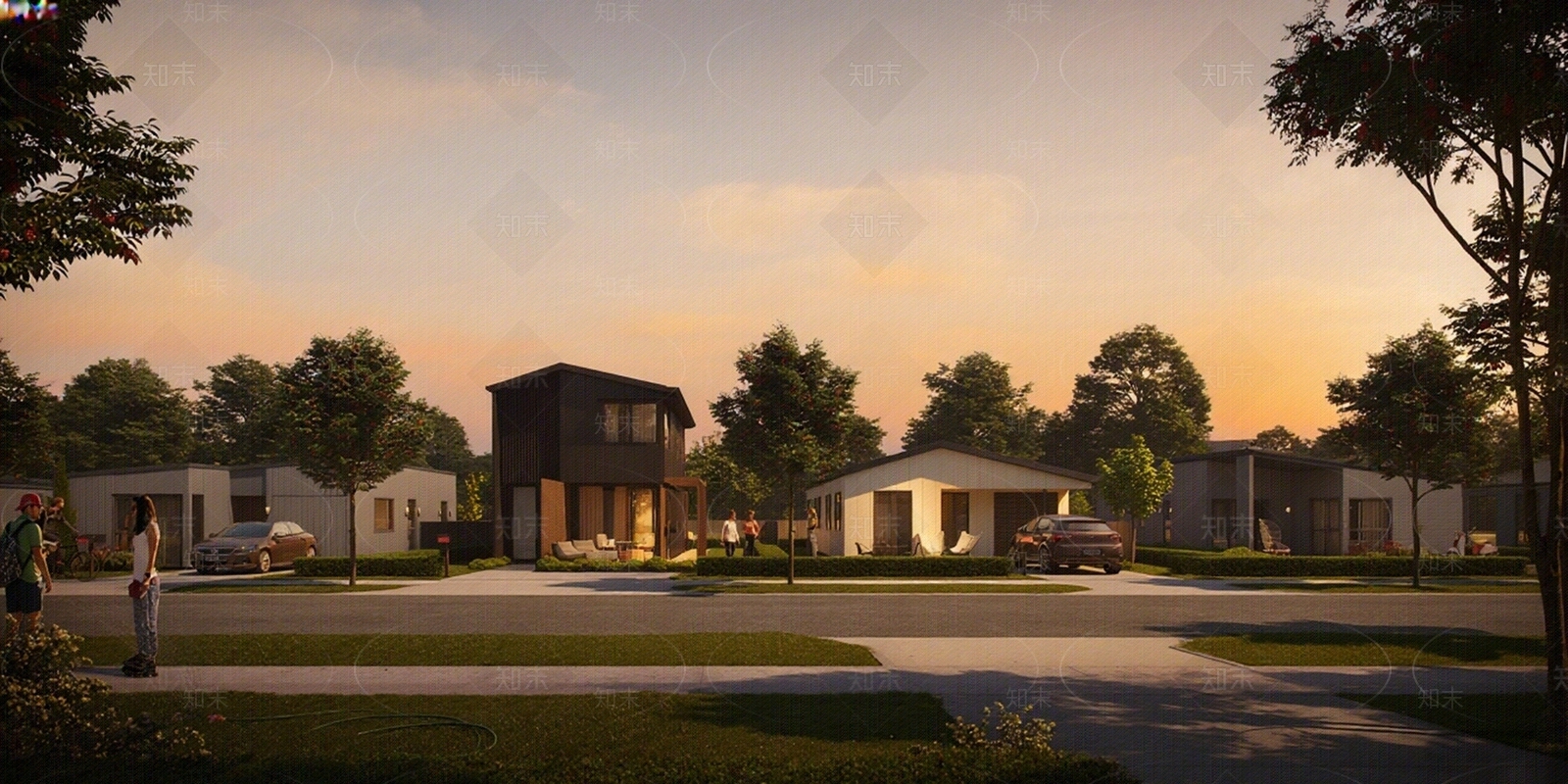 现代小区外景贴图下载【ID:1204312369】