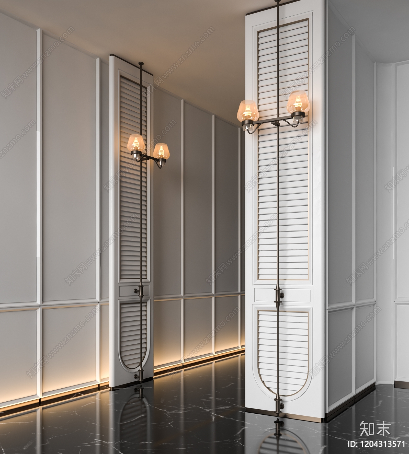 复古轻奢屏风3D模型下载【ID:1204313571】