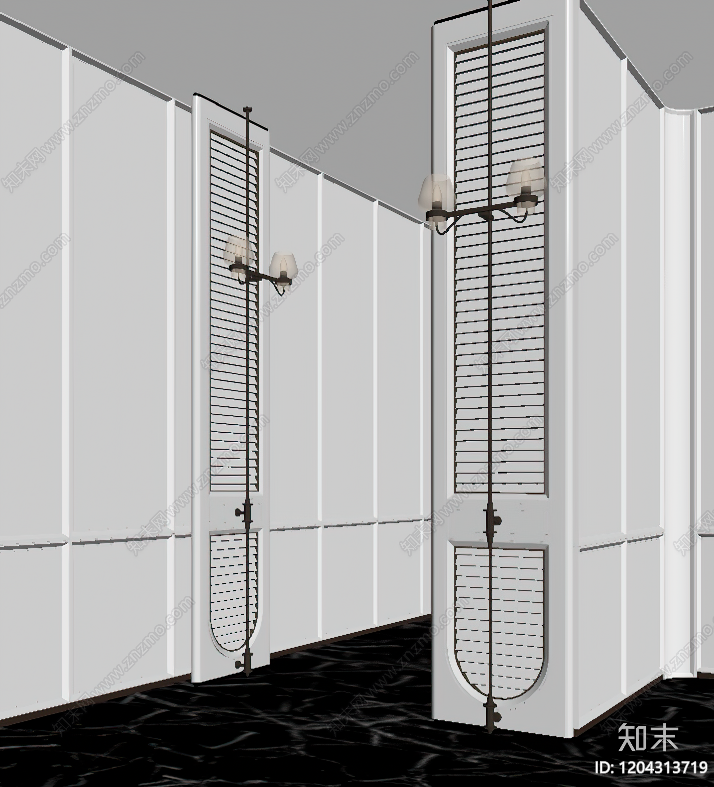 轻奢复古屏风SU模型下载【ID:1204313719】