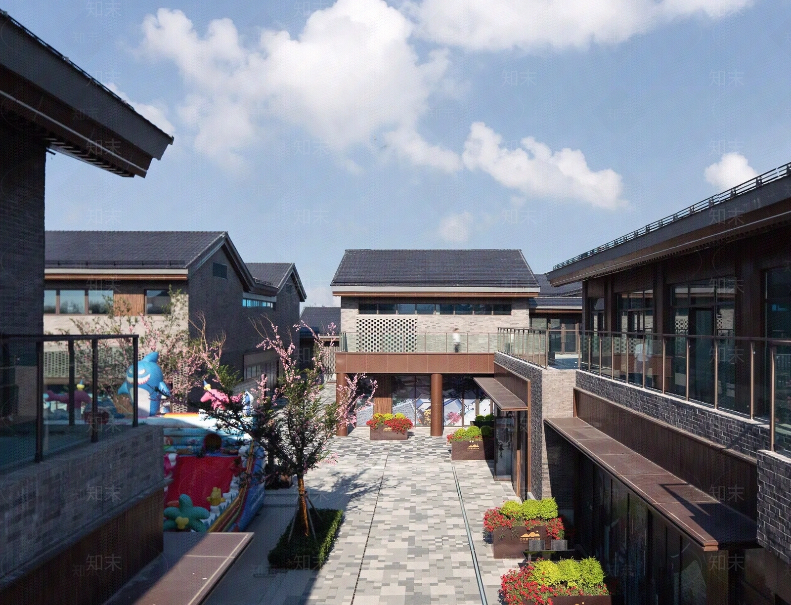 新中式街道外景贴图下载【ID:1204314075】