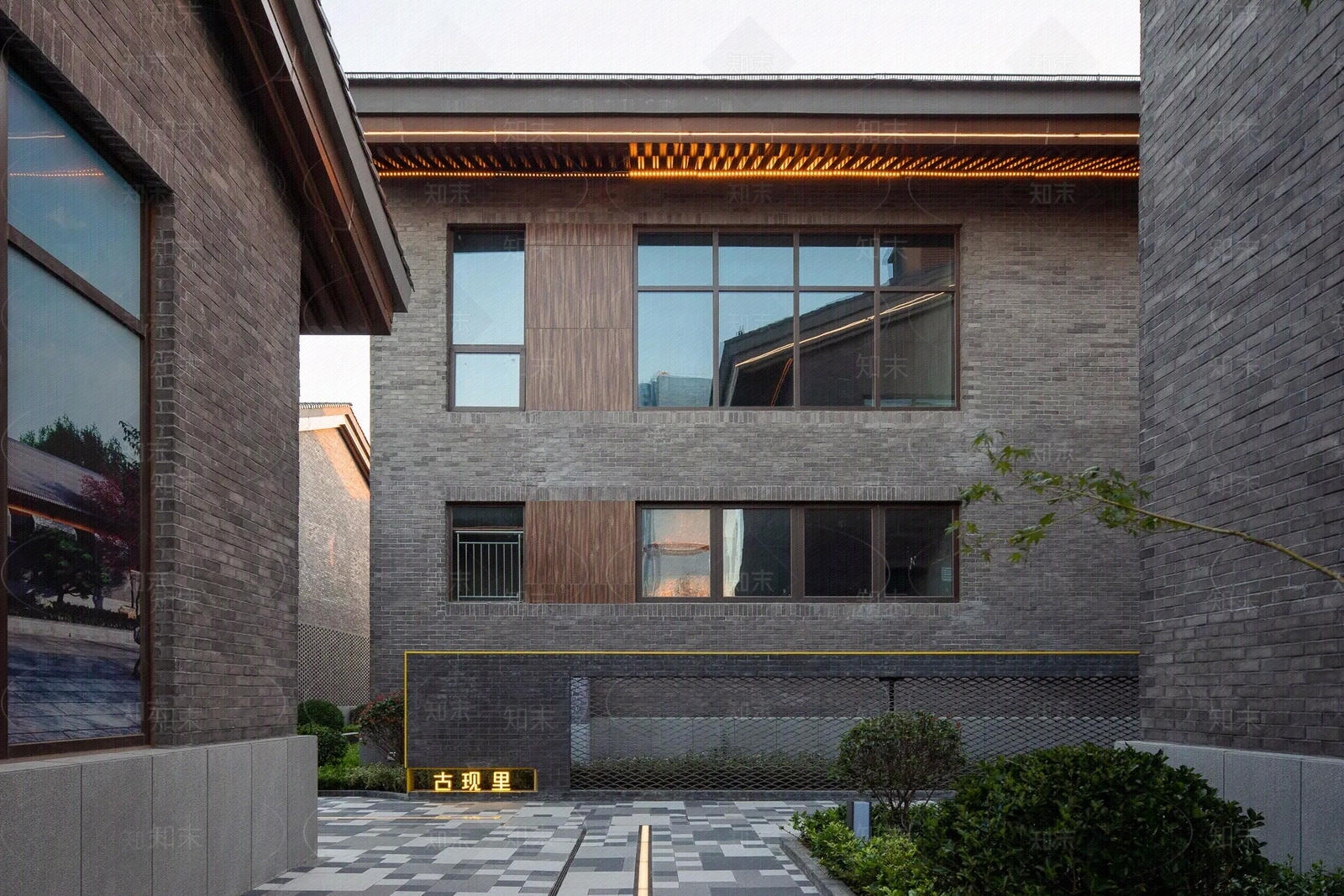 新中式现代街道外景贴图下载【ID:1204314151】