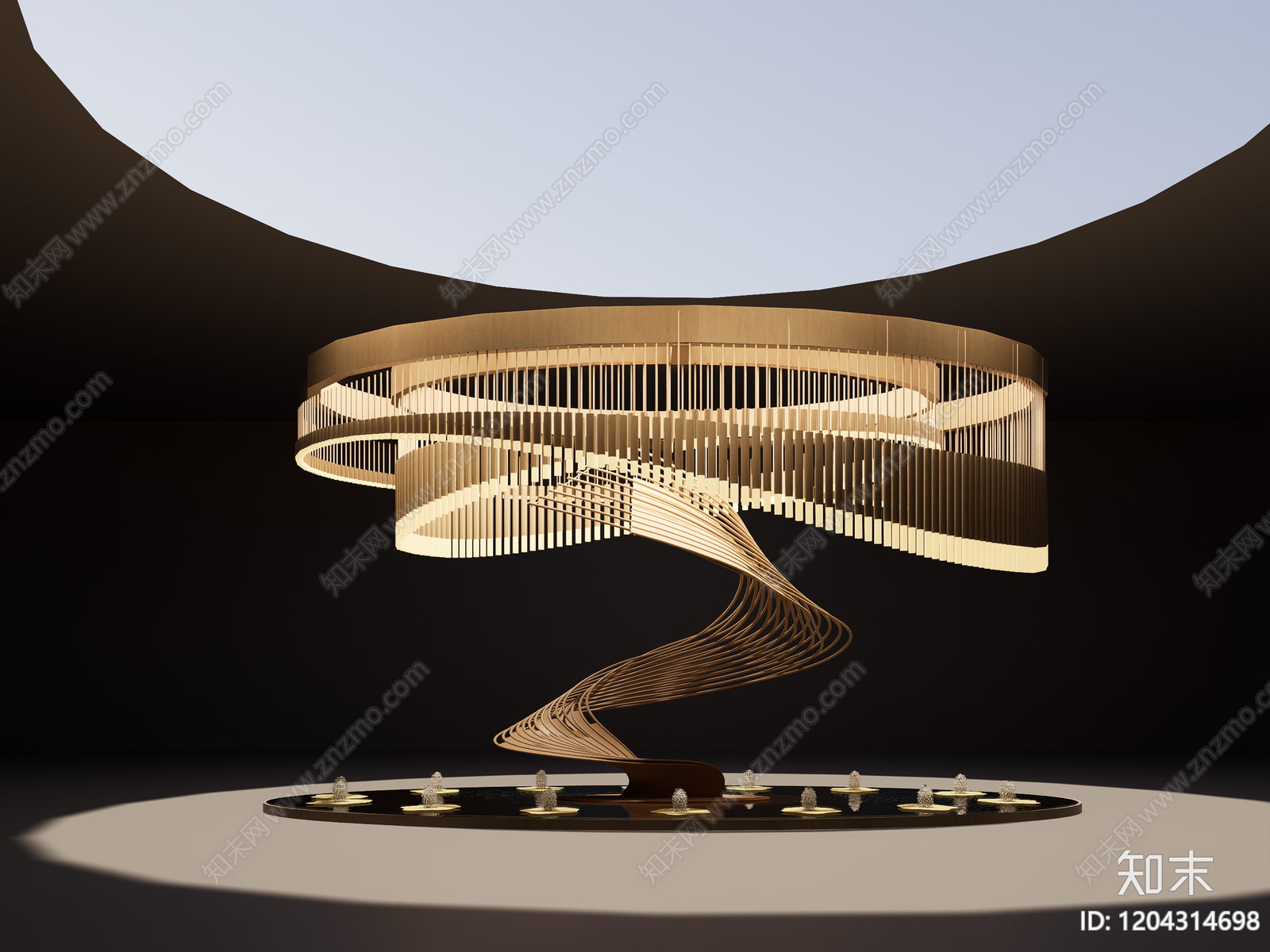 现代欧式艺术吊灯SU模型下载【ID:1204314698】