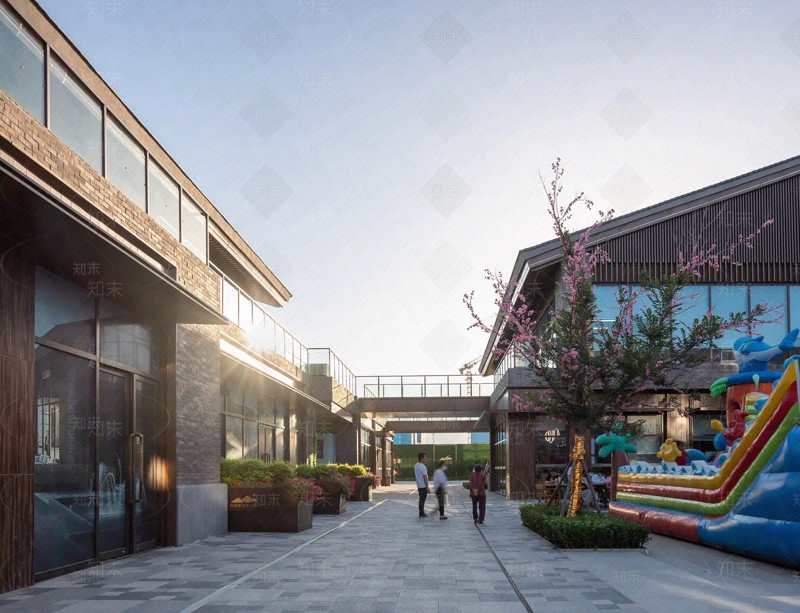 现代街道外景贴图下载【ID:1204314453】