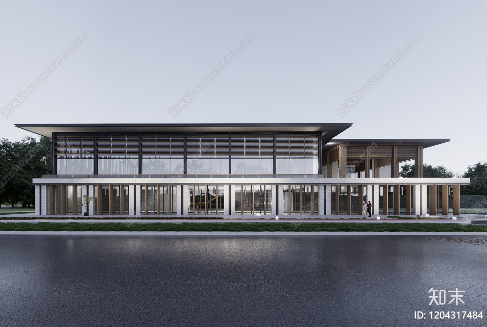 现代售楼处建筑SU模型下载【ID:1204317484】