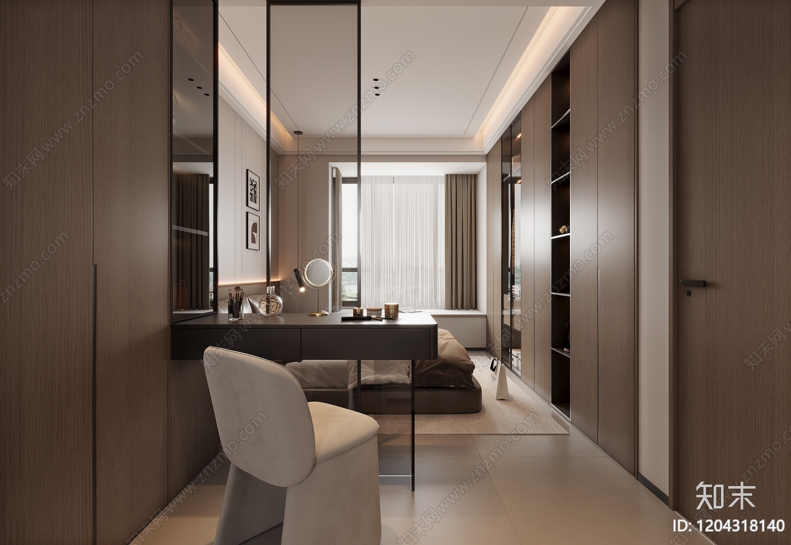 现代意式家居卧室3D模型下载【ID:1204318140】