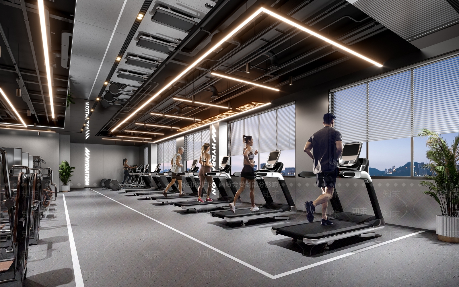 现代健身房3D模型下载【ID:1204331492】