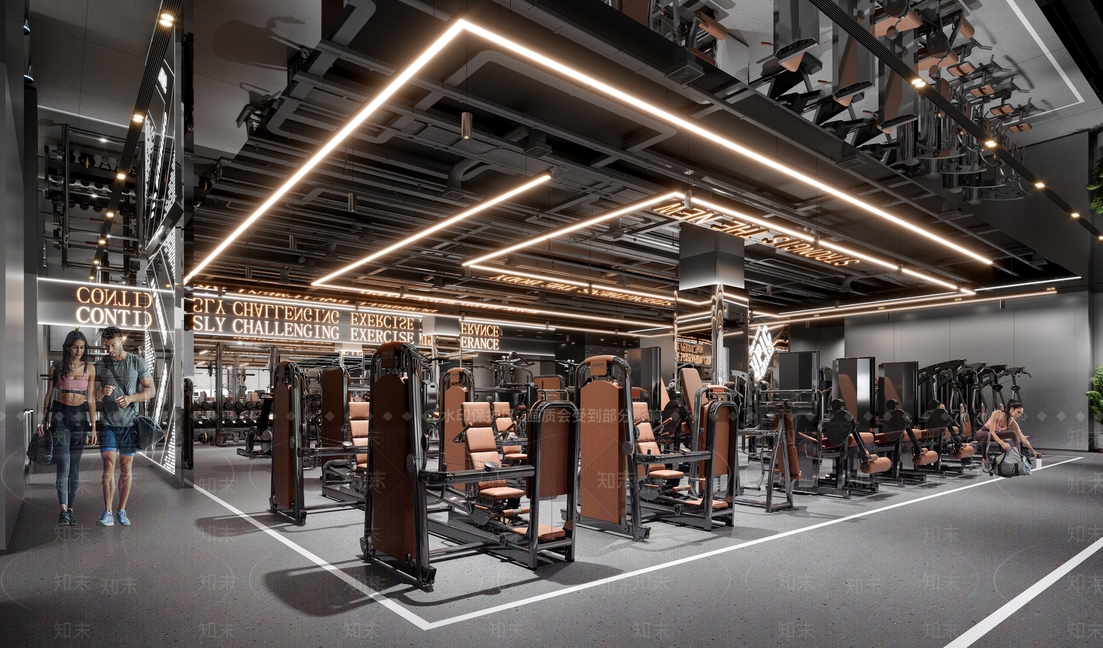 现代健身房3D模型下载【ID:1204331485】