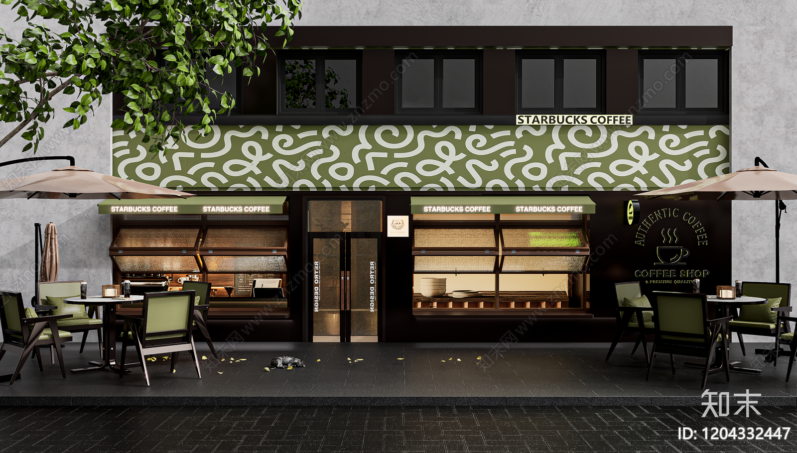 现代极简奶茶店SU模型下载【ID:1204332447】