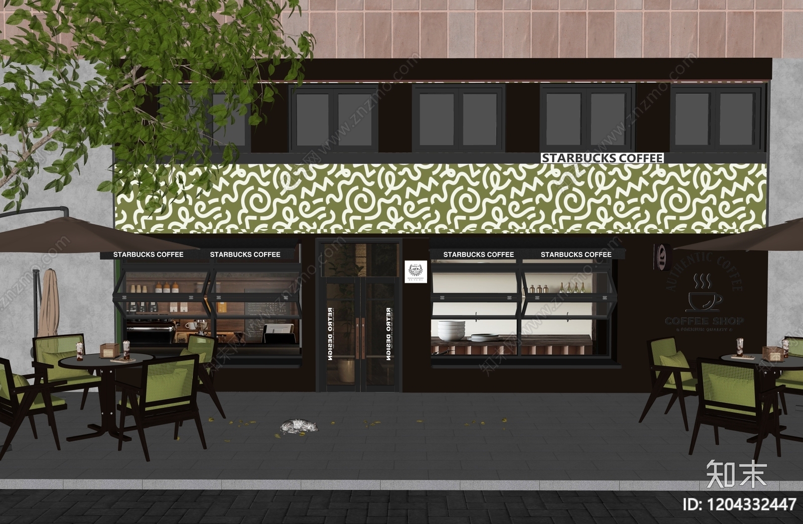 现代极简奶茶店SU模型下载【ID:1204332447】