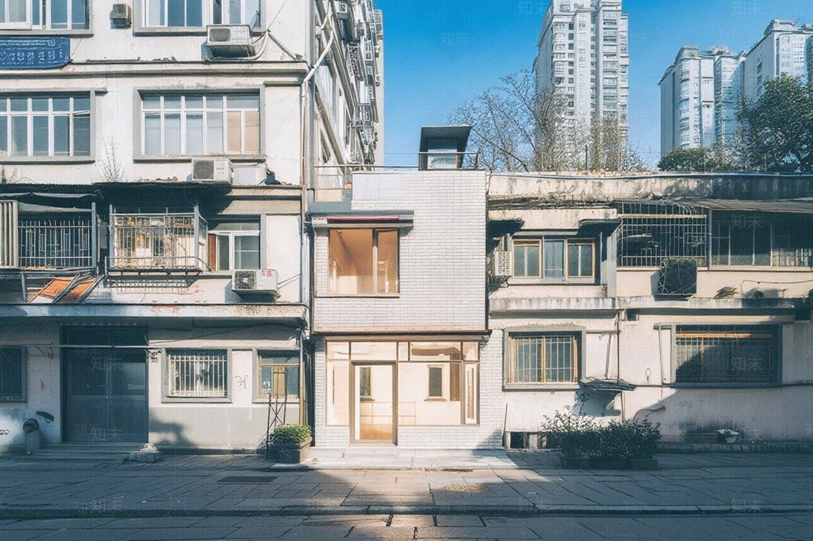 现代街道外景贴图下载【ID:1204334843】