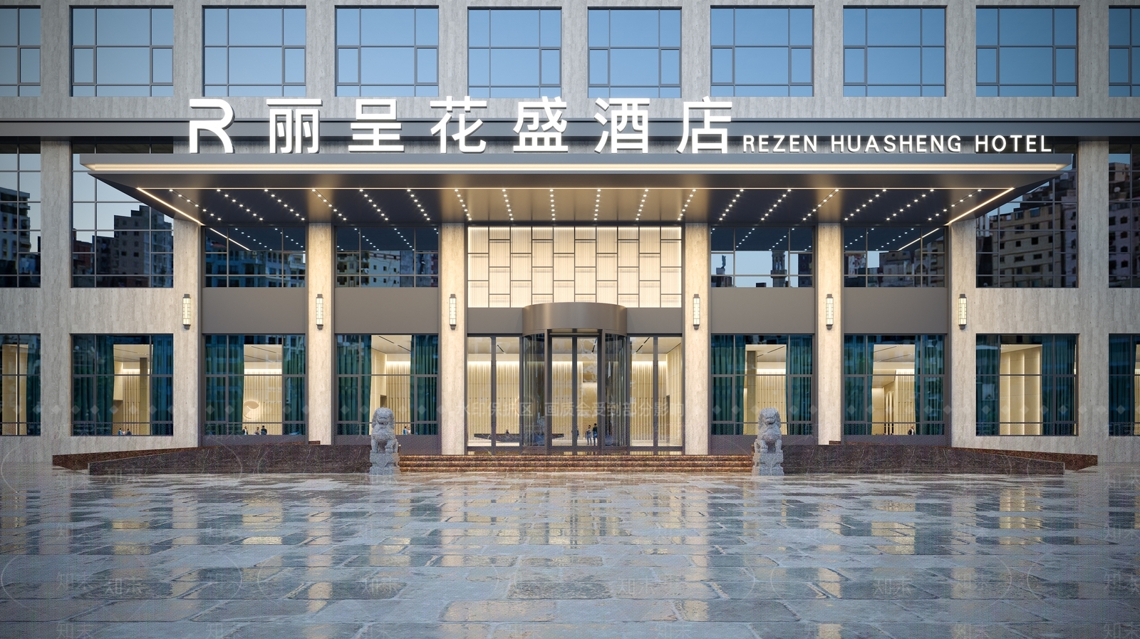 现代新中式门头3D模型下载【ID:1204336783】