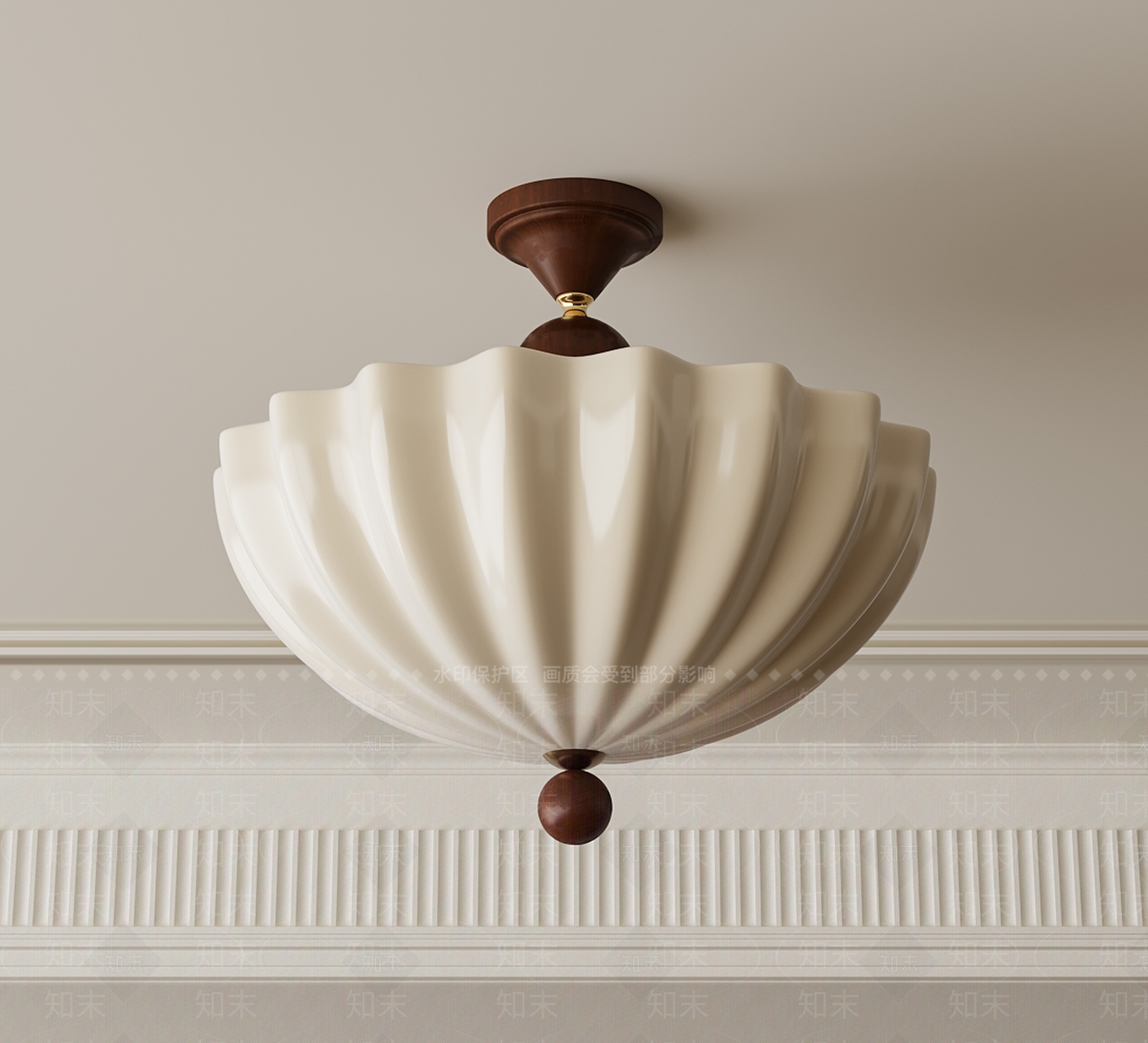 法式中古吸顶灯3D模型下载【ID:1204337914】