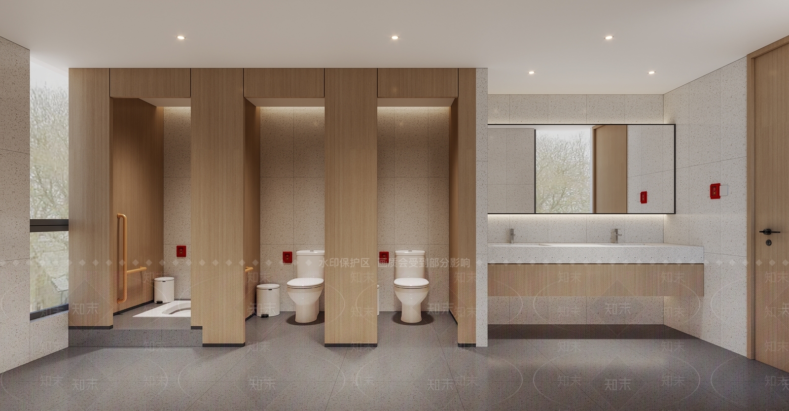 现代简约公共卫生间3D模型下载【ID:1204339651】