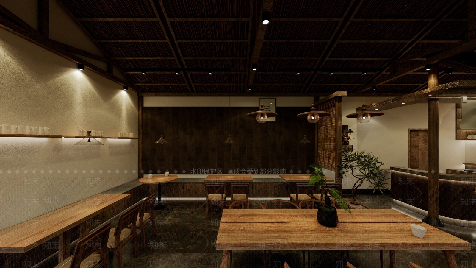 新中式中古奶茶店SU模型下载【ID:1204341406】