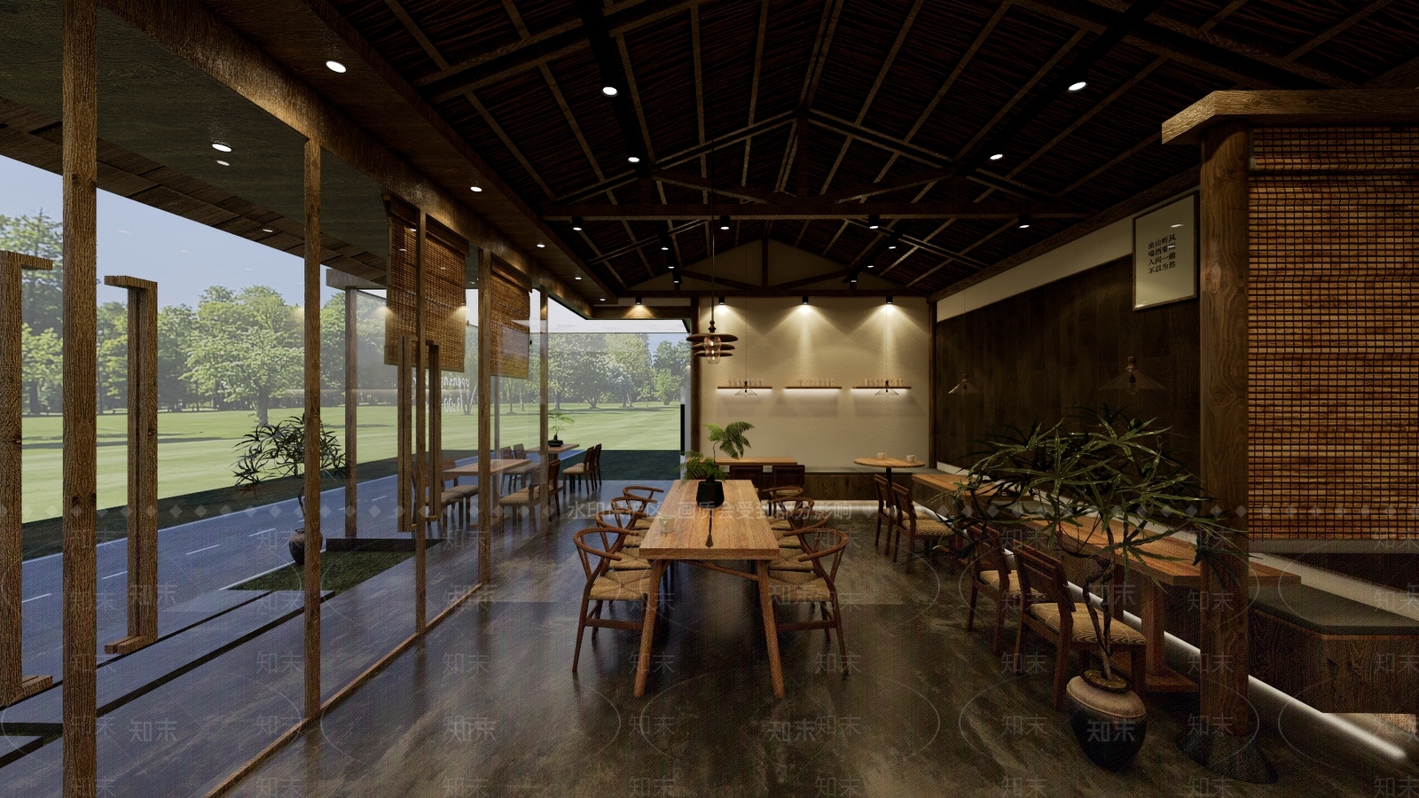 新中式中古奶茶店SU模型下载【ID:1204341406】