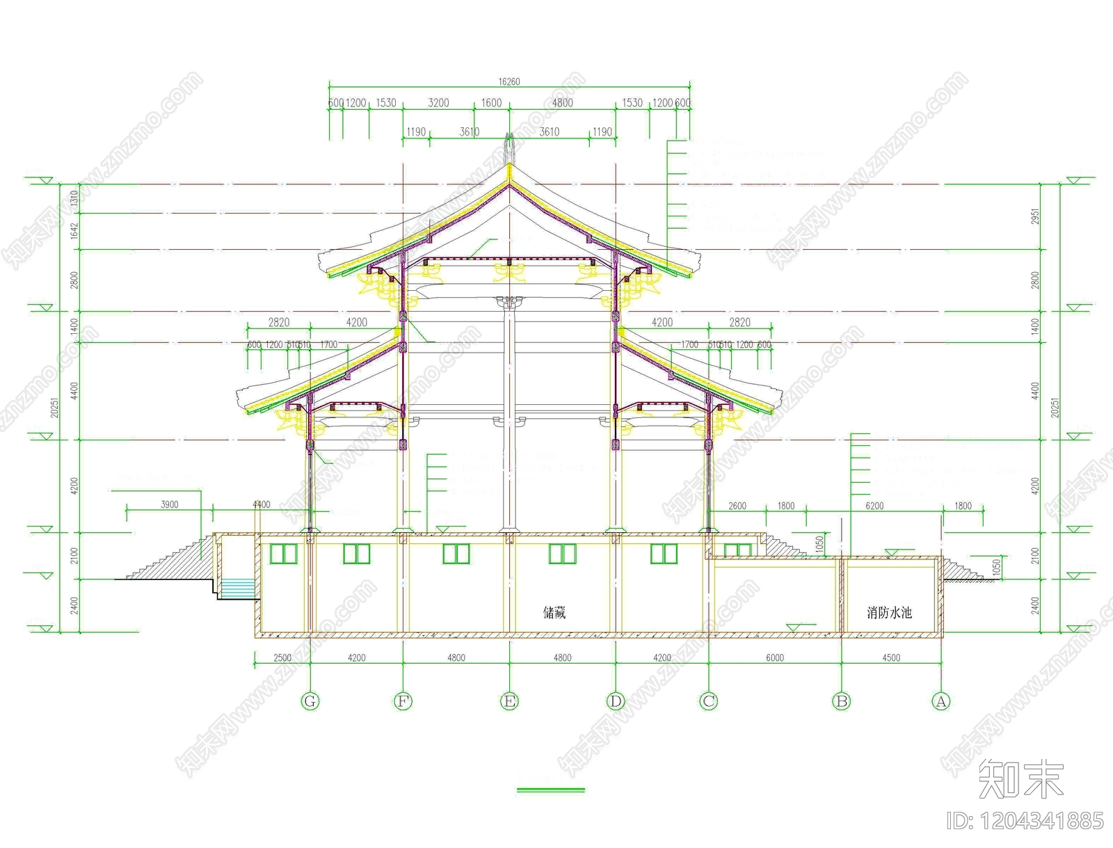 其他古建筑cad施工图下载【ID:1204341885】