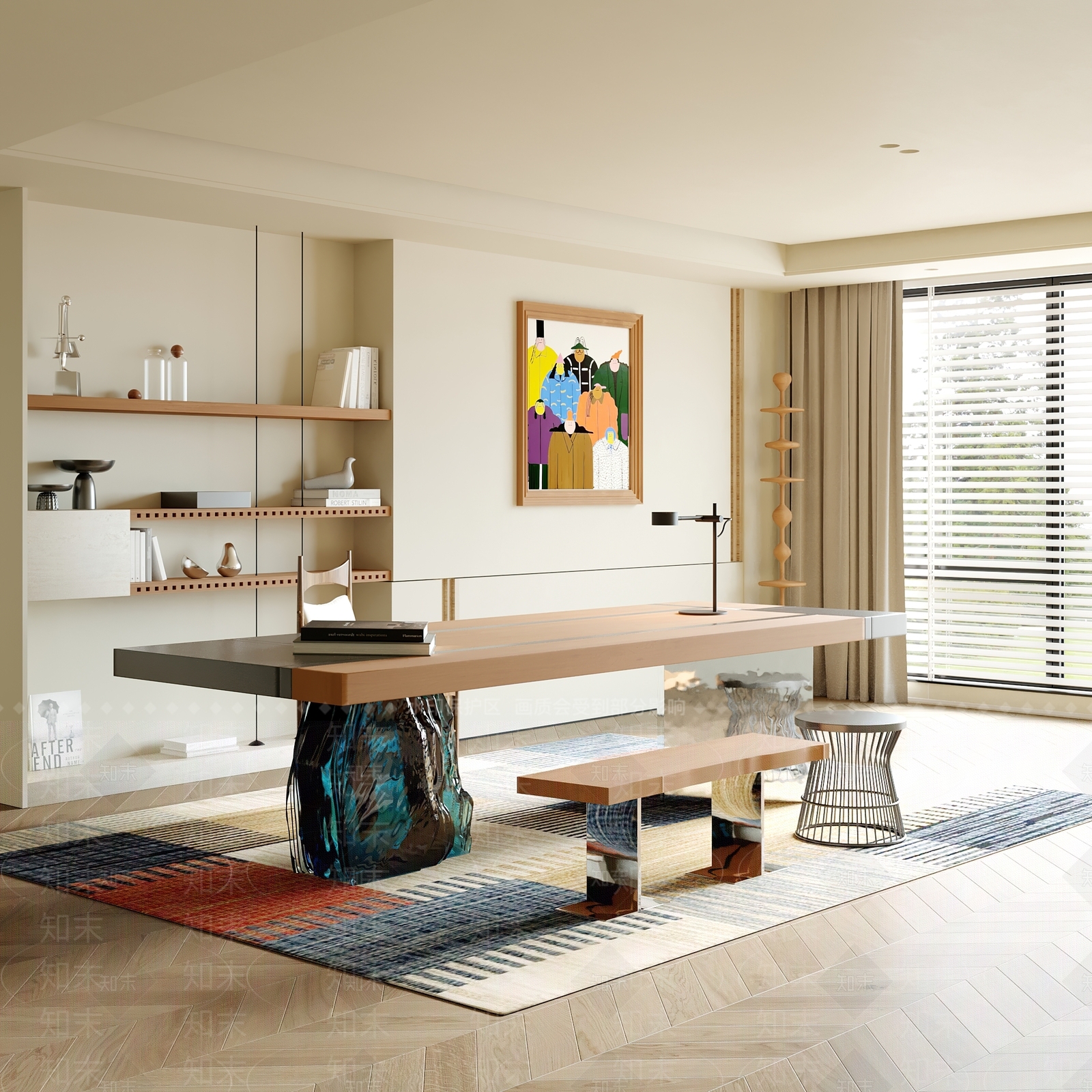 现代中古书房3D模型下载【ID:1204343615】