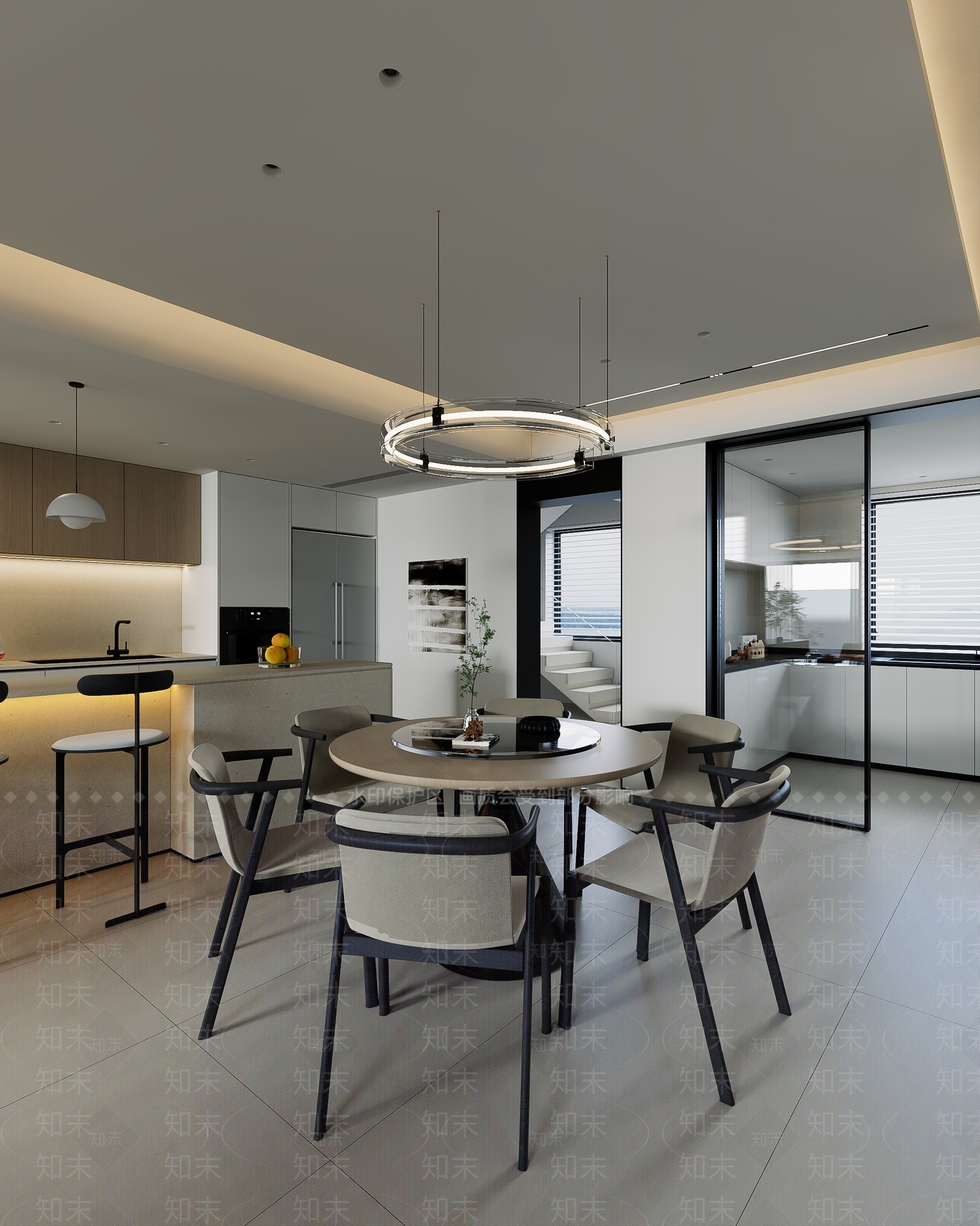 现代家居餐厅3D模型下载【ID:1204345365】